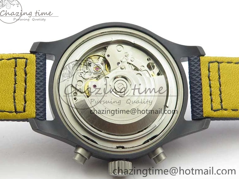 MIROTIME 0304 Reliable Pilot Chrono Blue Angels Black Ceramic ZF Best Edition on Blue Leather Strap A 7088